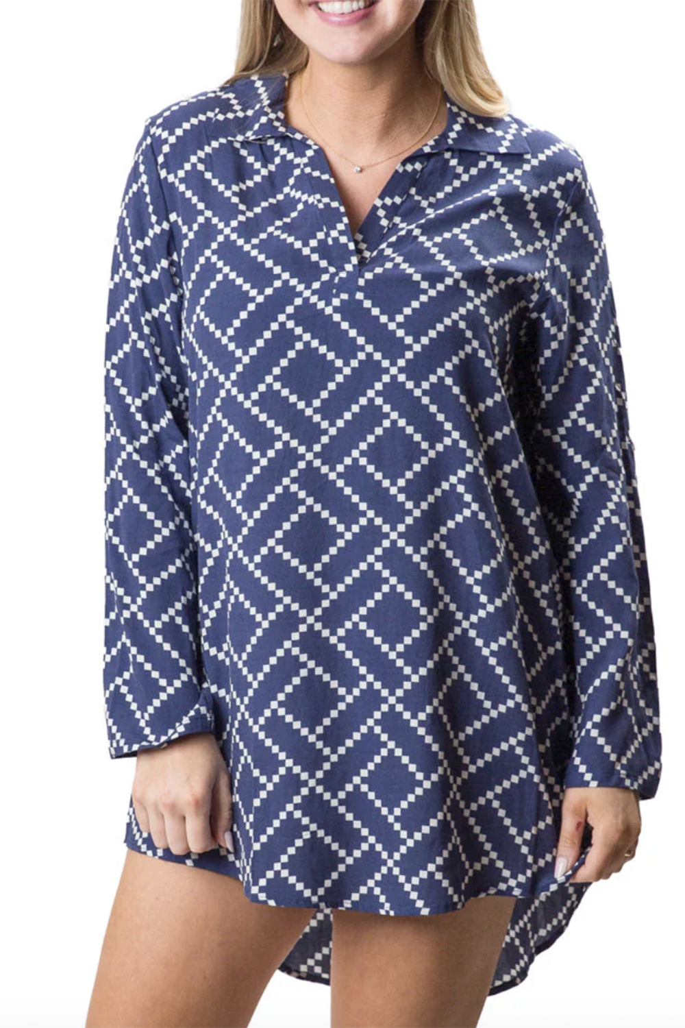 Jamie Tunic Dress - Navy White