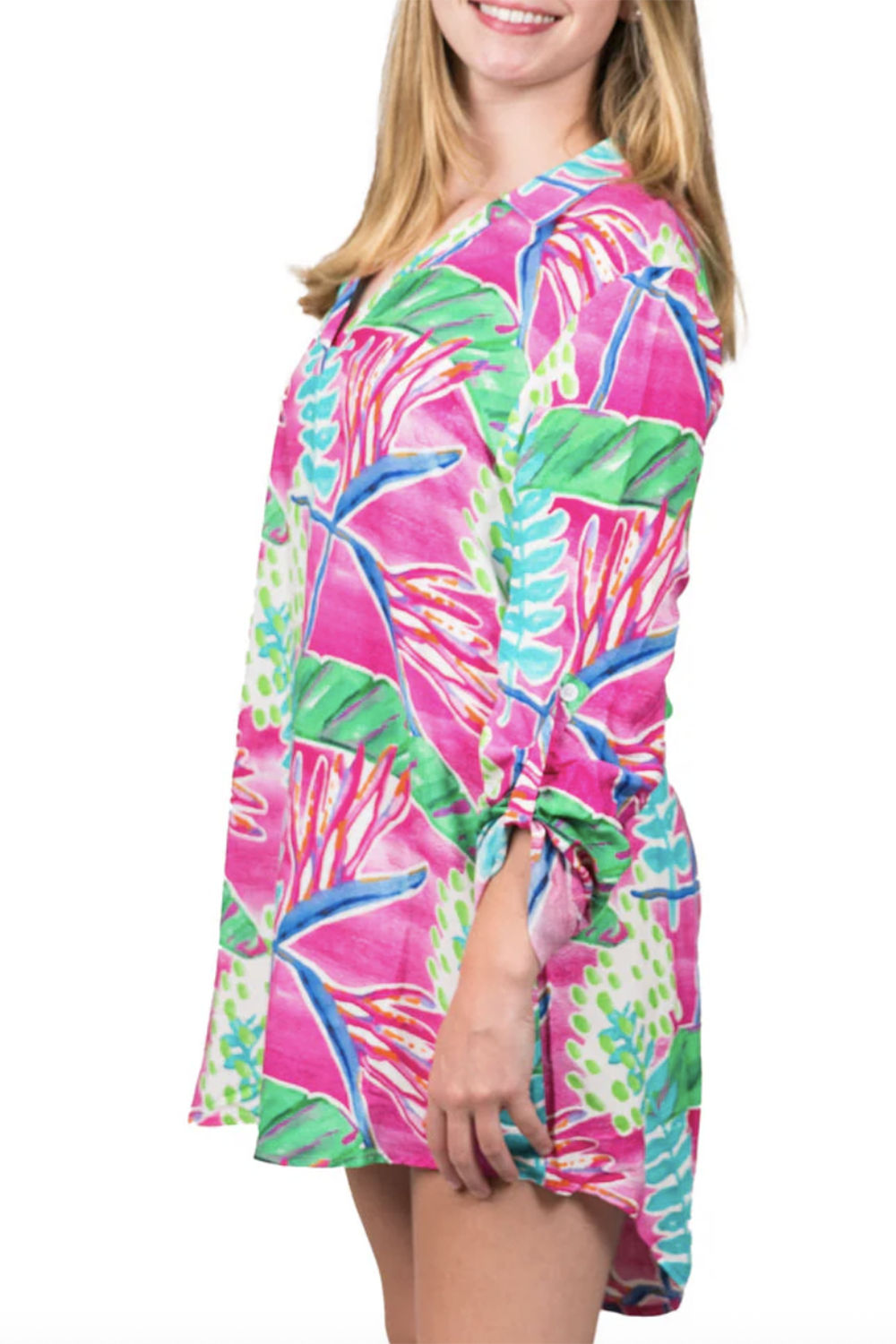 Jamie Tunic Dress - Pink Green