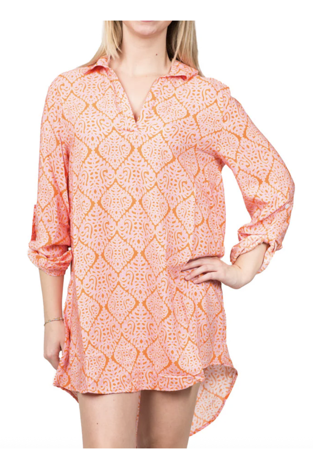 Jamie Tunic Dress - Pink Orange