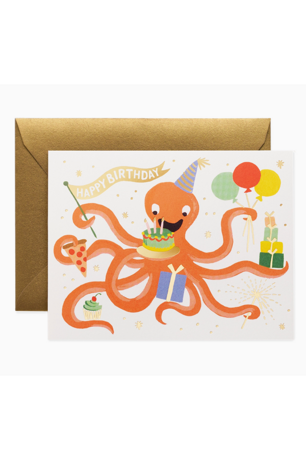 RP Birthday Greeting Card - Octopus