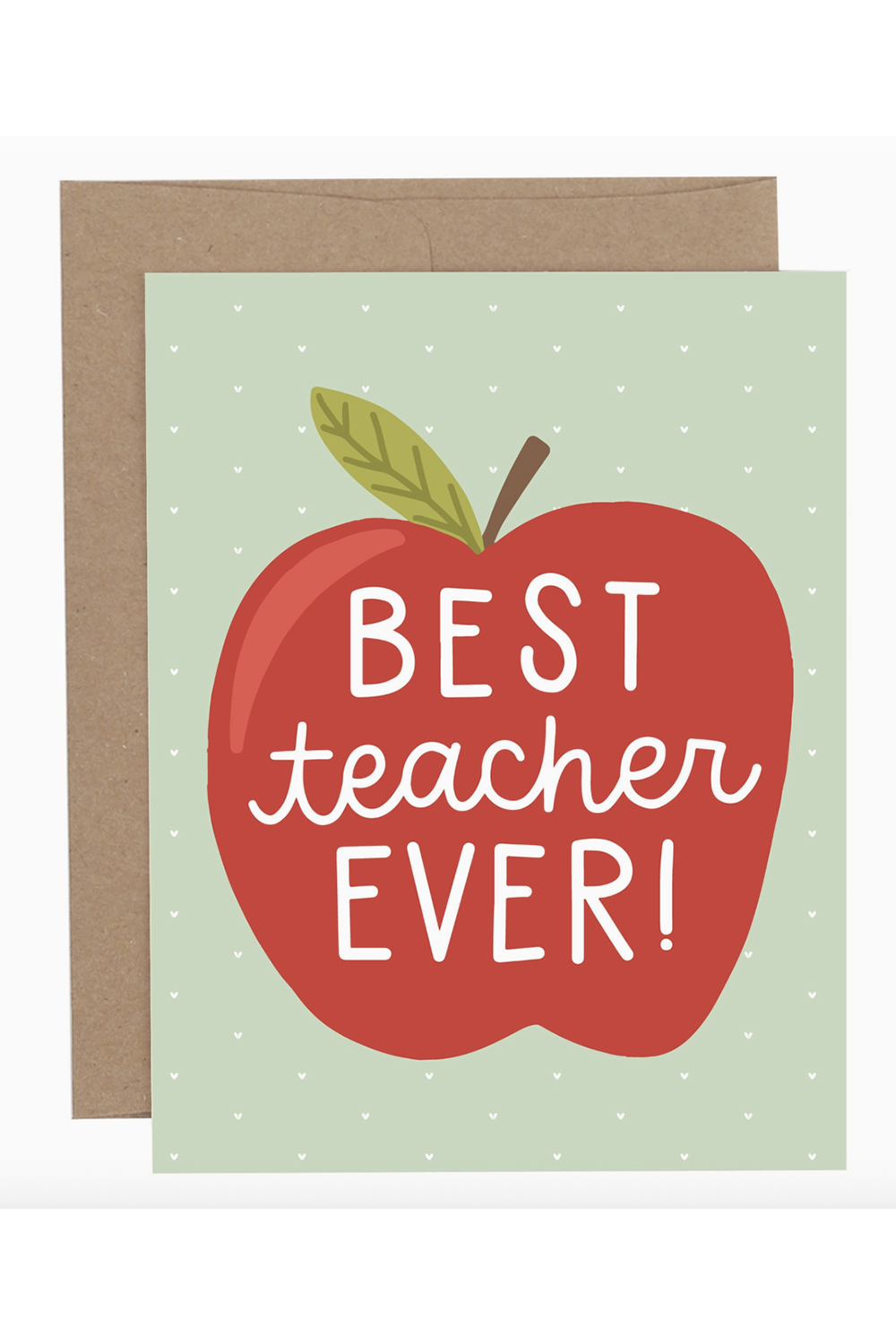 PP Single Teacher Greeting Card - Best Teacher Apple