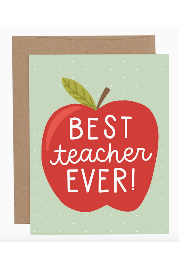 PP Single Teacher Greeting Card - Best Teacher Apple