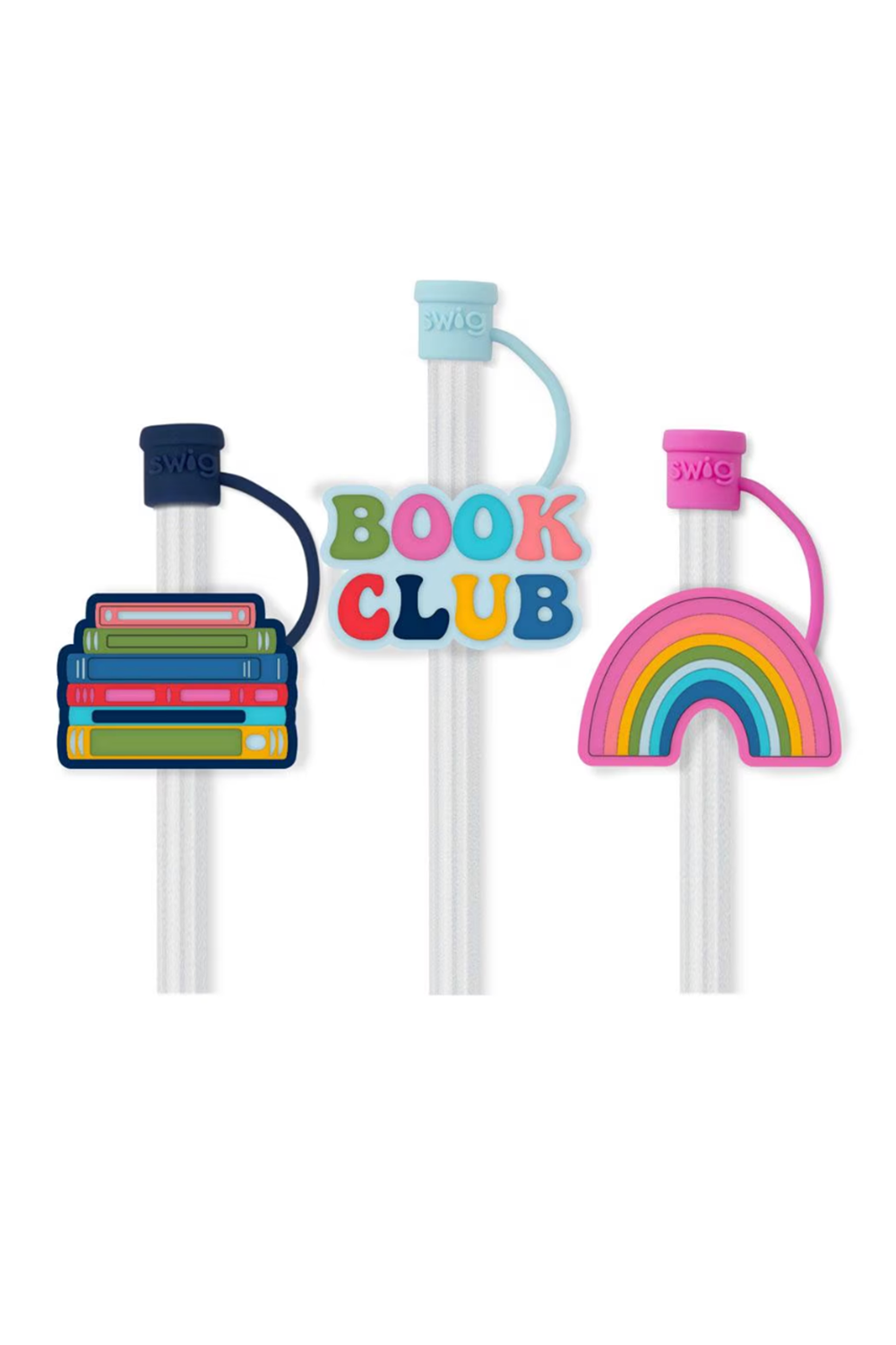 Swig Straw Topper Set - Book Club