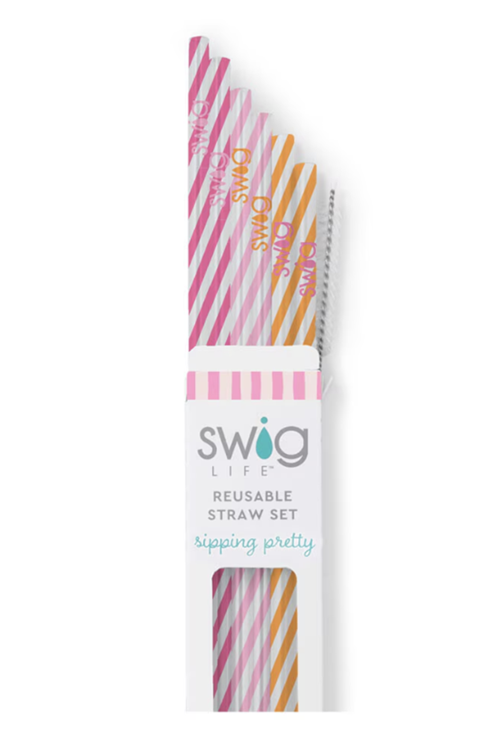 Tall Straw Set - Sherbet Stripe