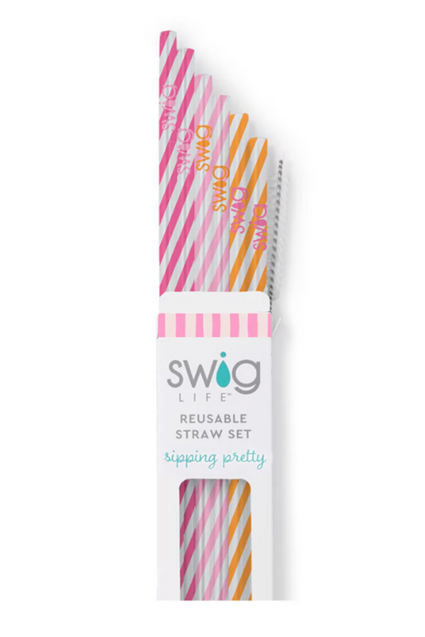 Tall Straw Set - Sherbet Stripe