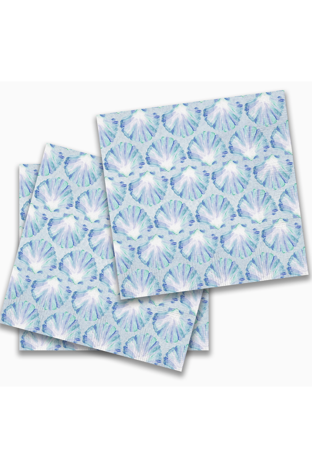 Cocktail Napkin Pack - Blue Scallop Shells
