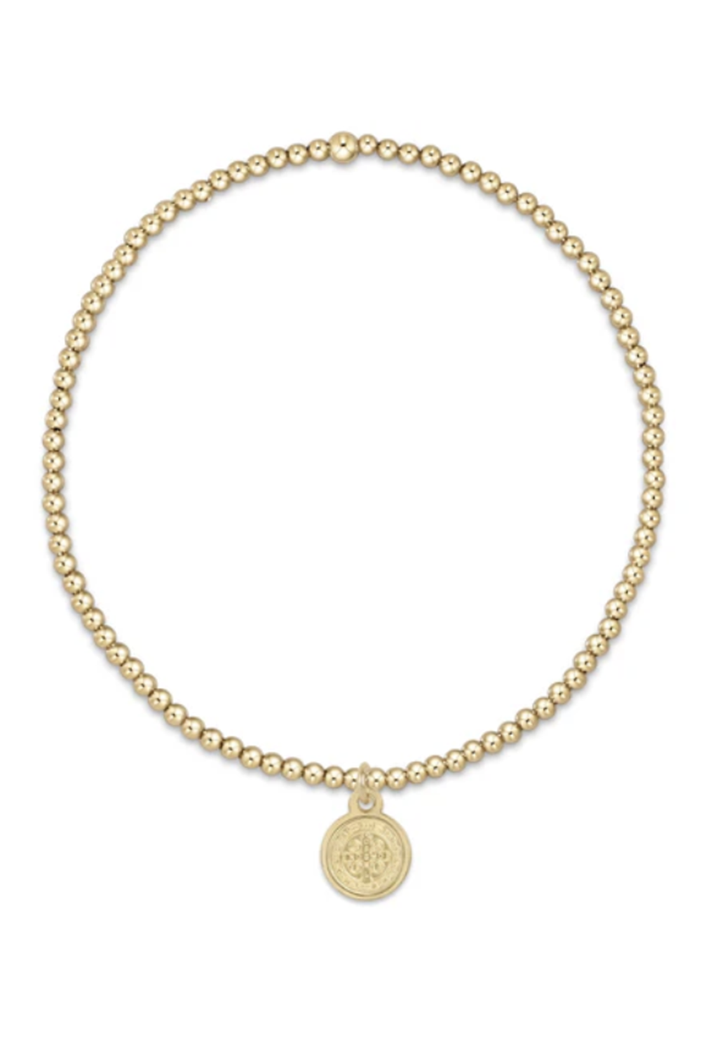 EN Classic Gold Bead Bracelet - Blessing Charm
