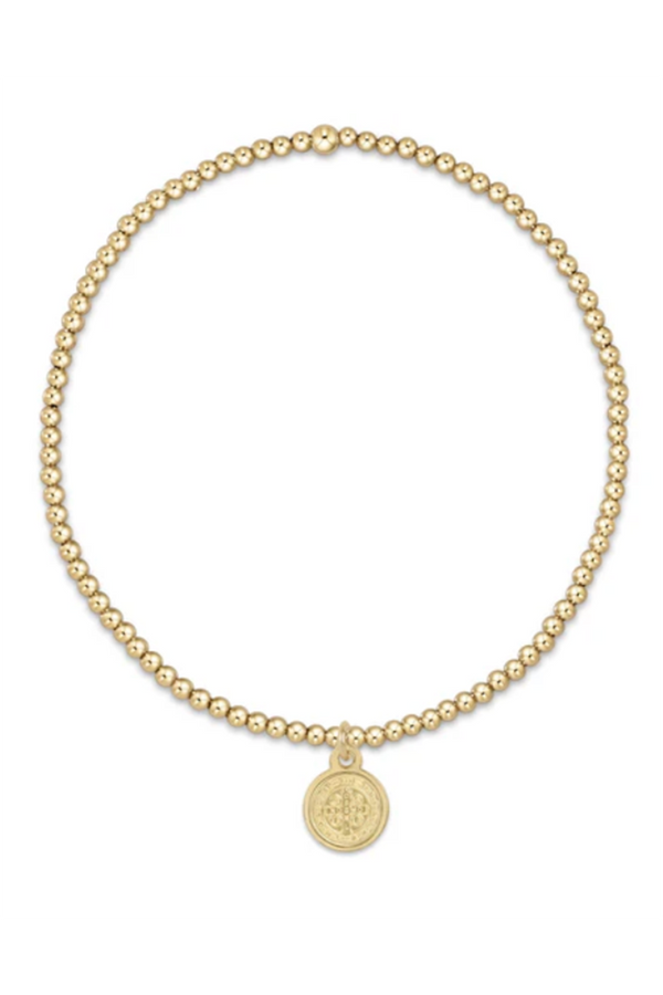 EN Classic Gold Bead Bracelet - Blessing Charm