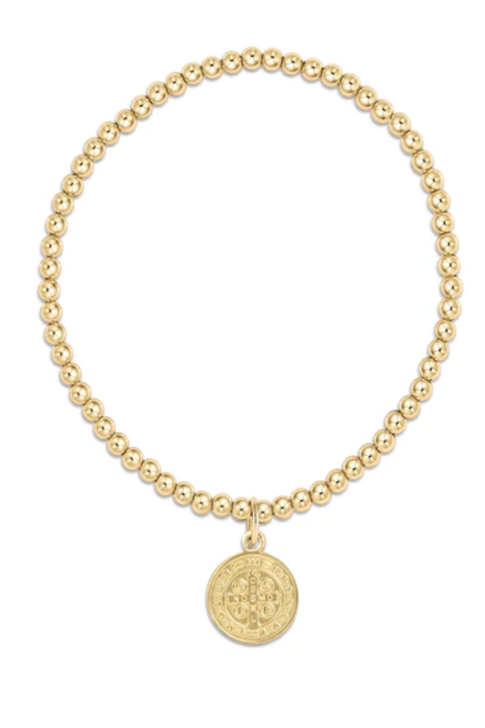 EN Classic Gold Bead Bracelet - Blessing Charm