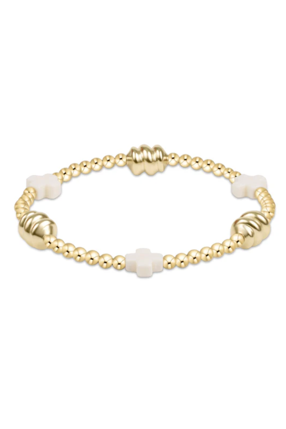 EN Admire Pattern Bracelet - Gold + Off White Cross