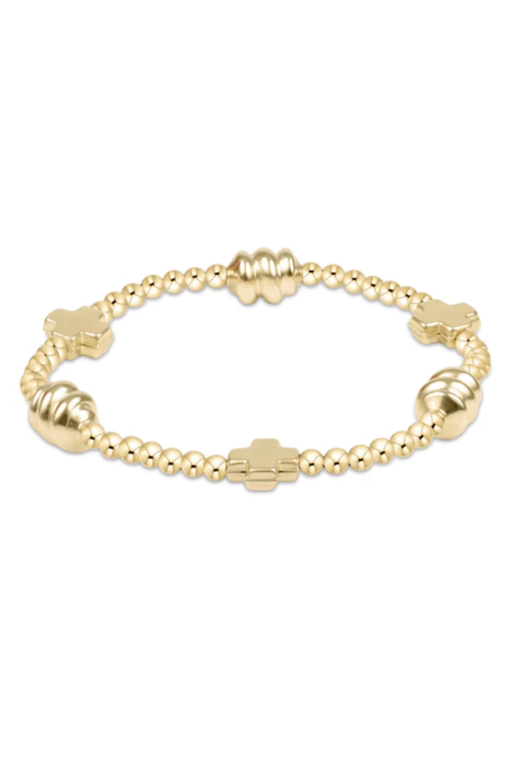 EN Admire Pattern Bracelet - Gold + Gold Cross