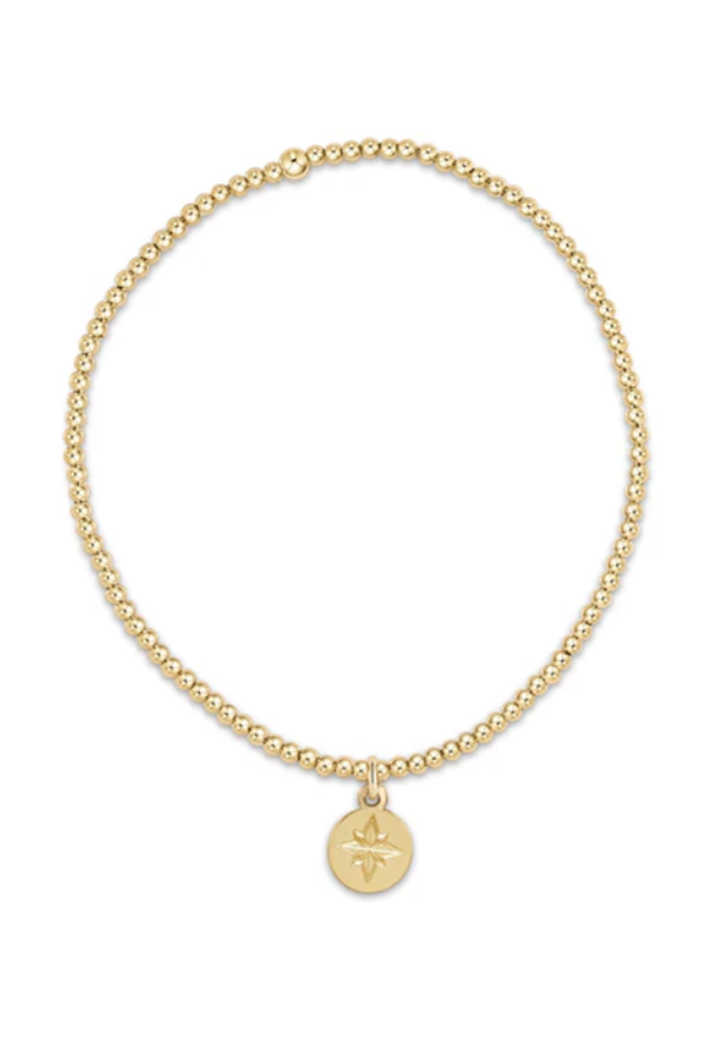 EN Classic Gold Bead Bracelet - Direction Charm