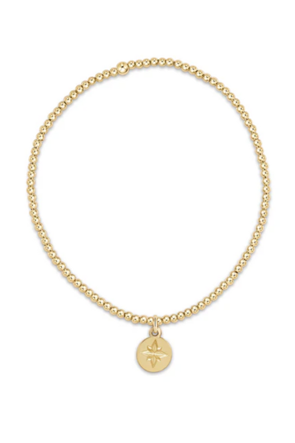EN Classic Gold Bead Bracelet - Direction Charm