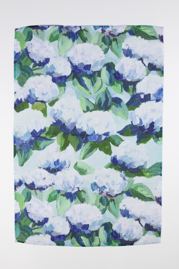 Kim Hovell Tea Towel - Hydrangea
