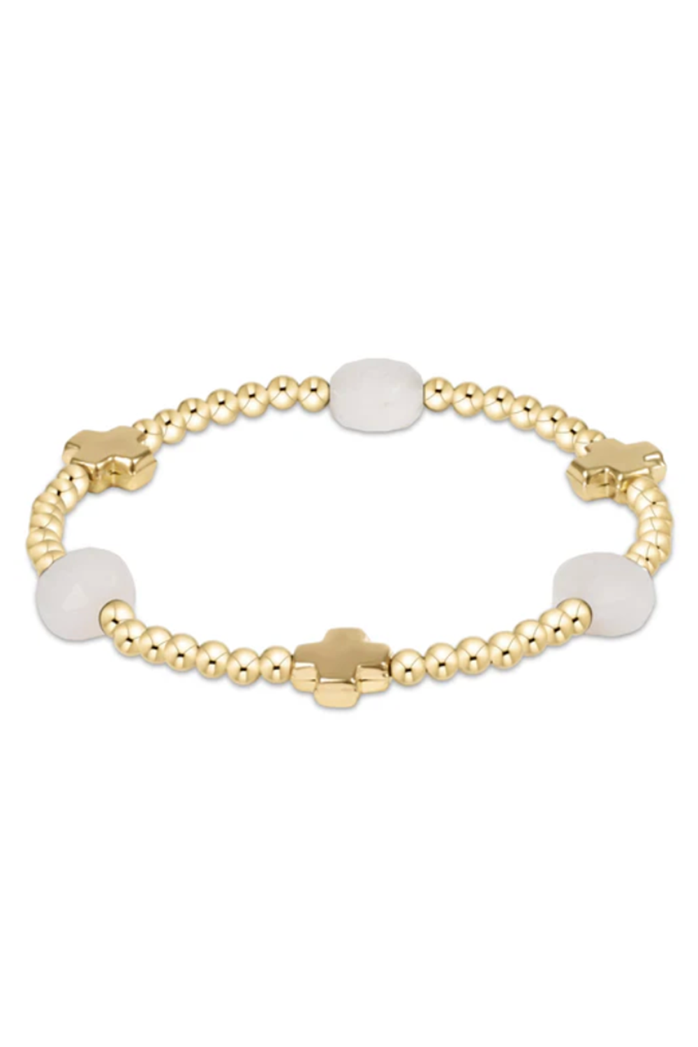EN Admire Pattern Bracelet - Moonstone + Gold Cross