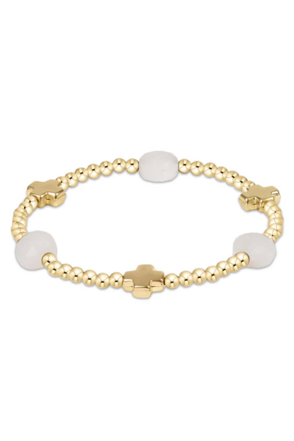 EN Admire Pattern Bracelet - Moonstone + Gold Cross