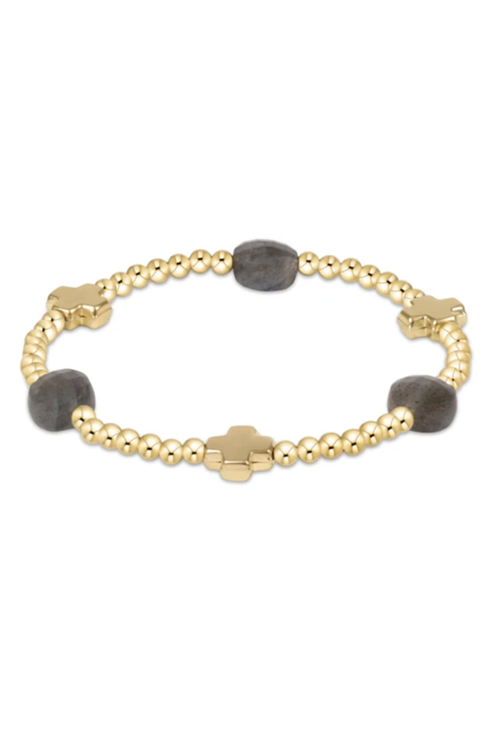 EN Admire Pattern Bracelet - Labradorite + Gold Cross