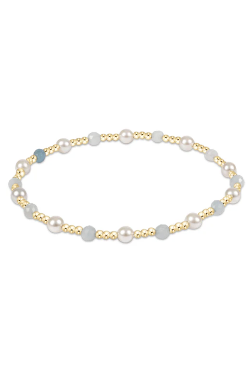 EN Gemstone + Pearl Sincerity Bracelet - Aquamarine