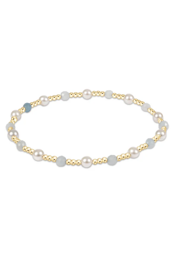 EN Gemstone + Pearl Sincerity Bracelet - Aquamarine