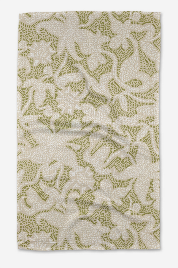 Geometry Kitchen Tea Towel - Dotted Floral Garden