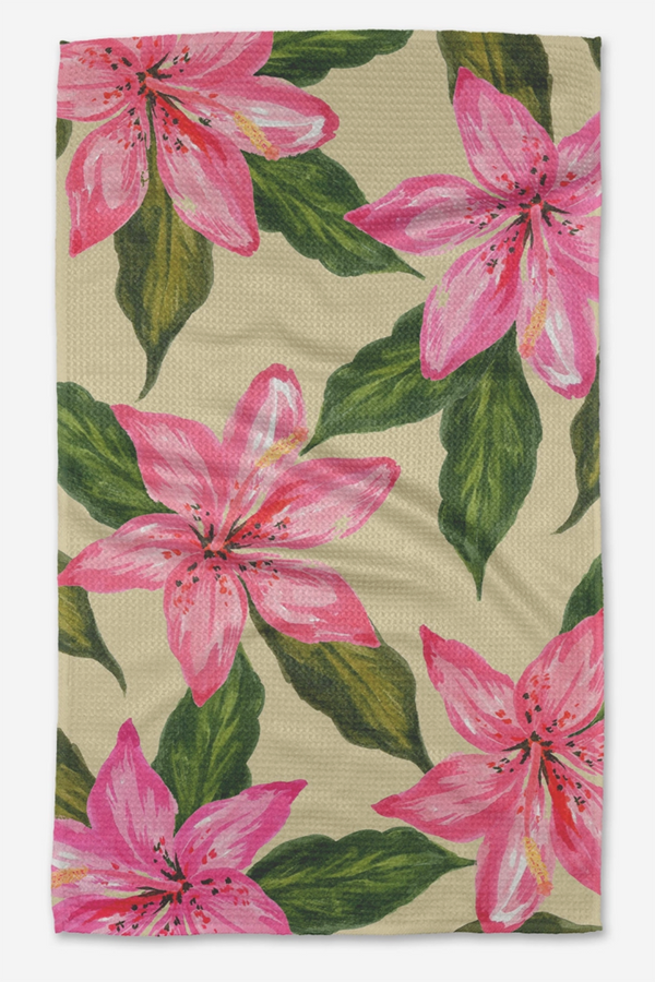 Geometry Kitchen Tea Towel - Hibiscus Haze