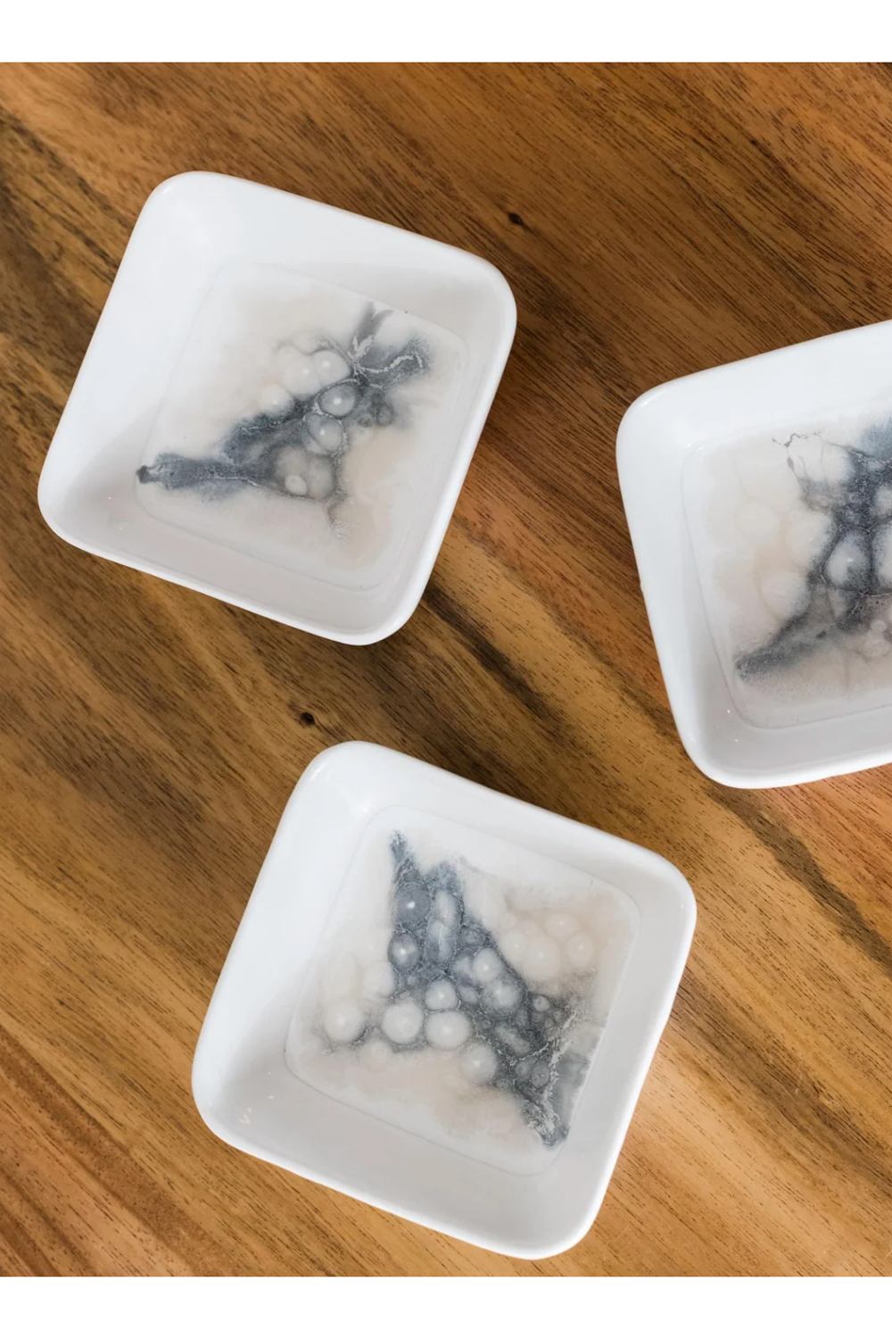 Lynnie Set of 3 Ceramic Dipping Bowls - Marble