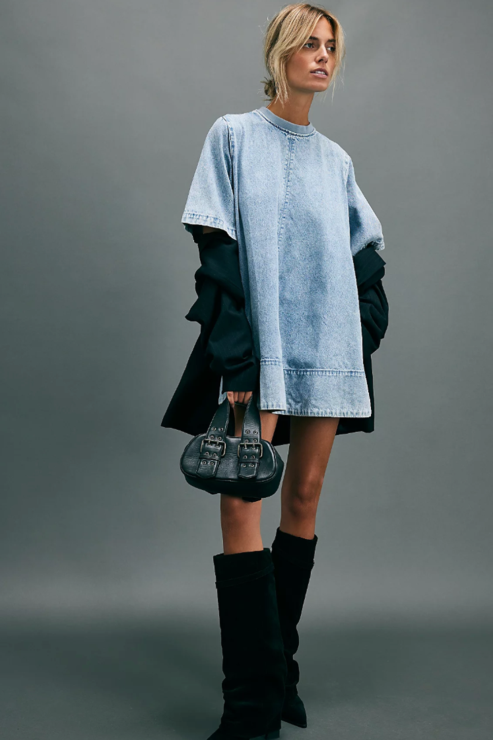 SIDEWALK SALE ITEM - FP Harlow Mini Dress - Ocean Blue SIDEWALK SALE ITEM - FP Harlow Mini Dress - Ocean Blue