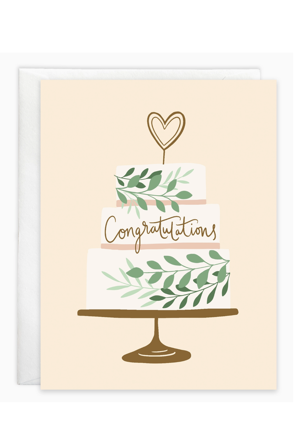 GBD Wedding Greeting Card - Heart a Top Cake