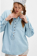 FP Denim Dreaming Pullover Top - Light Wash