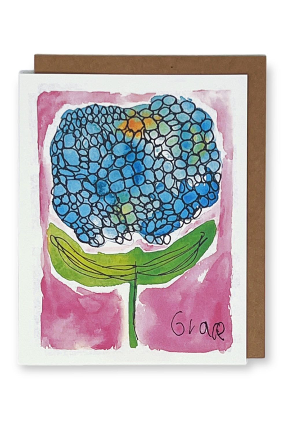 GracePlace Greeting Card - Hydrangea Blue