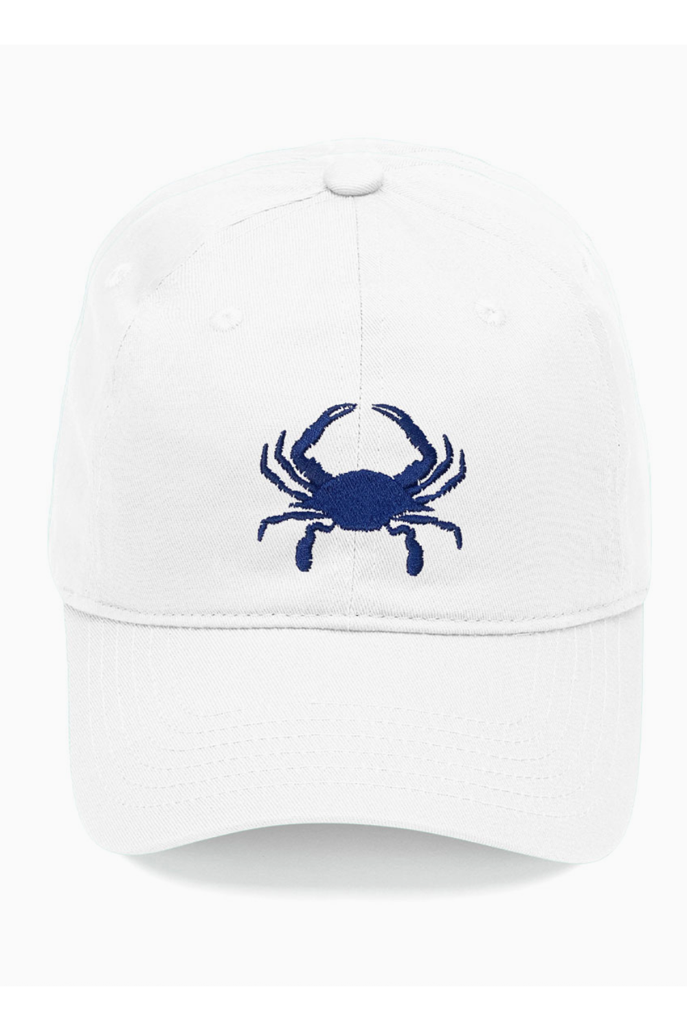 Baseball Cap - Embroidered Crab White