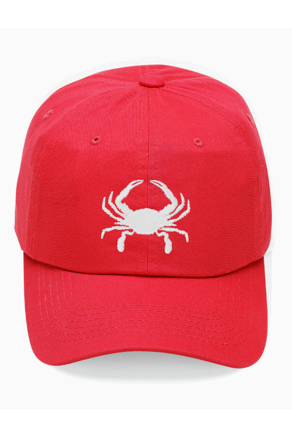 Baseball Cap - Embroidered Crab Red