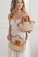 Joy Millie Bamboo Handle Basket Bag - Straw