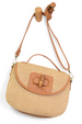 Joy Hattie Bamboo Top Handle Bag - Straw