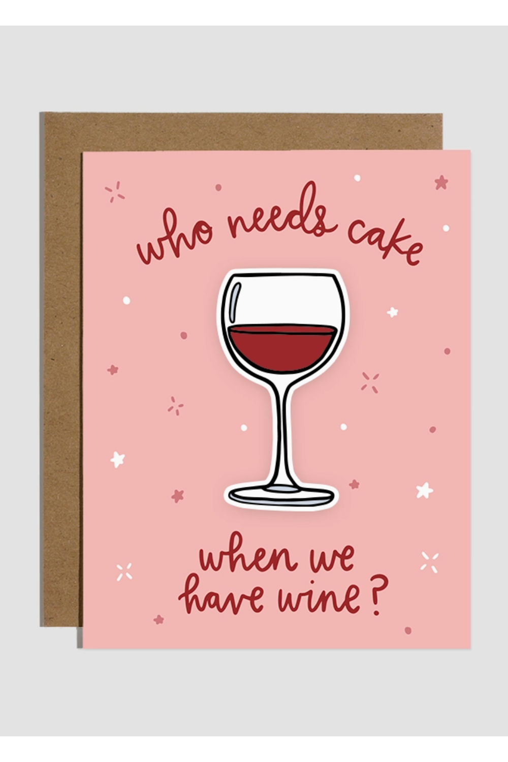 Trendy STICKER Birthday Card - Cake Wine