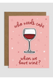 Trendy STICKER Birthday Card - Cake Wine
