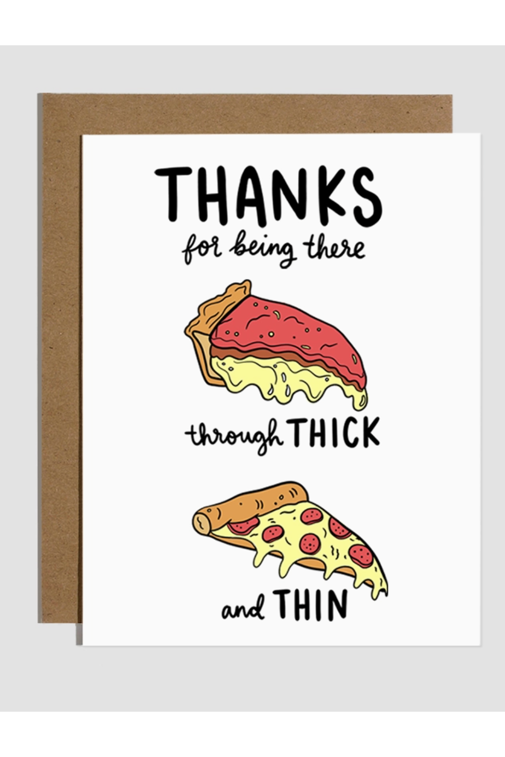 Trendy Thank You Card - Thick and Thin Pizza