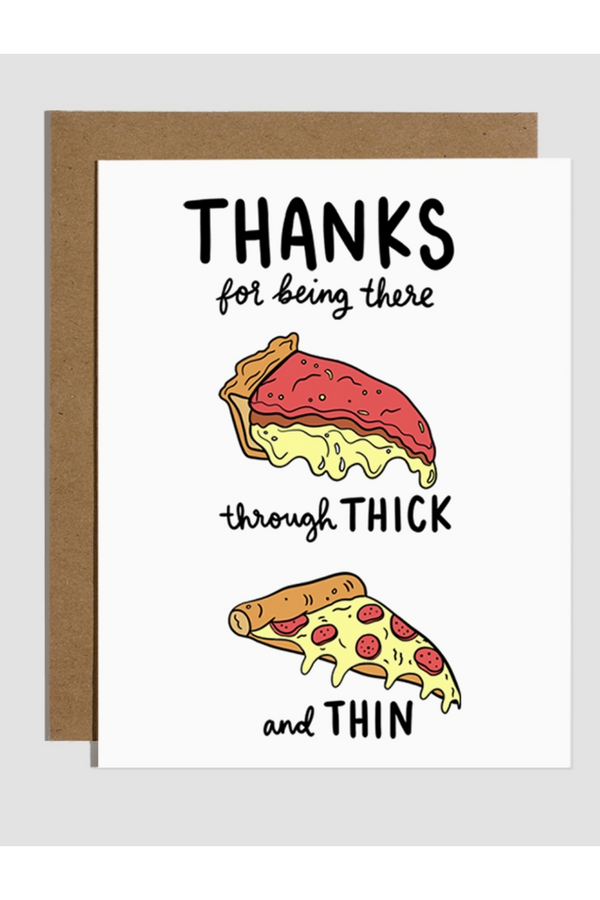 Trendy Thank You Card - Thick and Thin Pizza