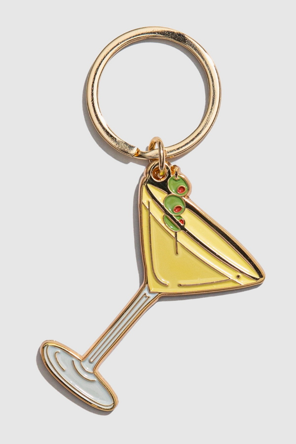 Trendy Enamel Keychain - Olive Dirty Martini
