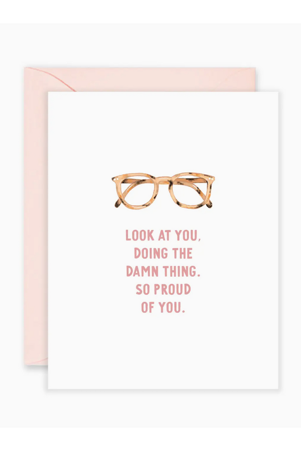 Isabella Single Greeting Card - Proud of You Glasses