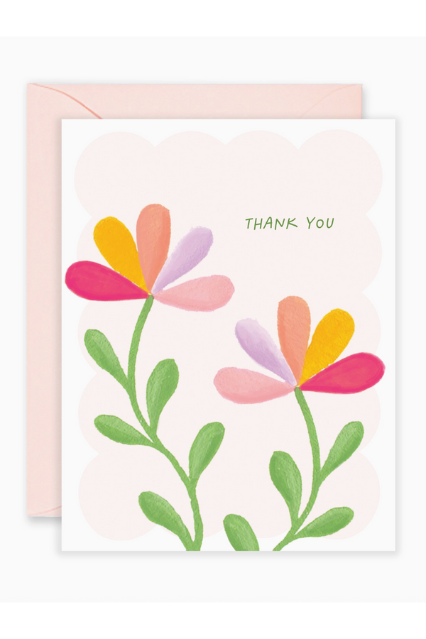 Isabella Single Thank You Card - Flower Fan
