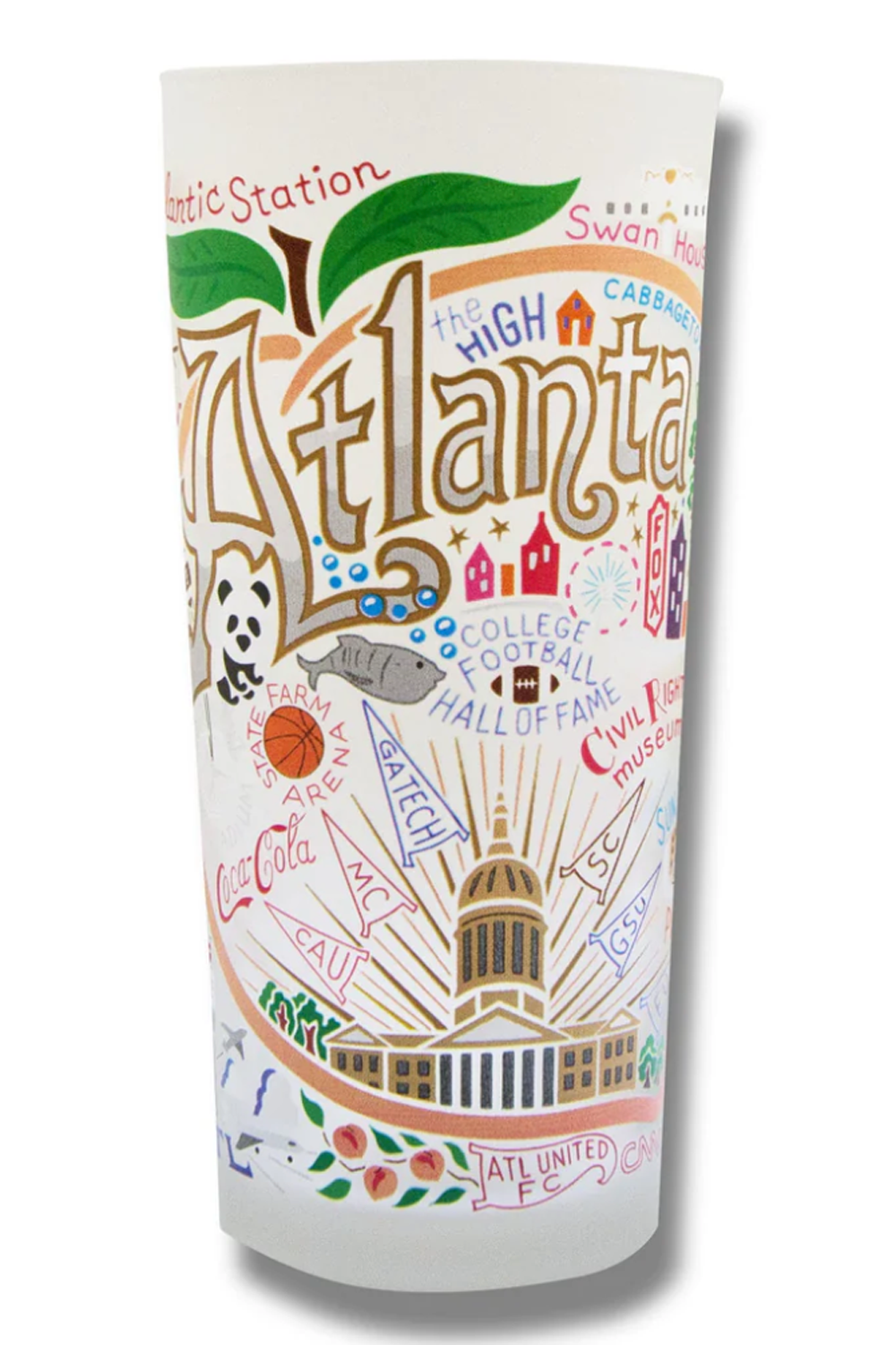 CS Frosted Glass Tumbler Cup - Atlanta