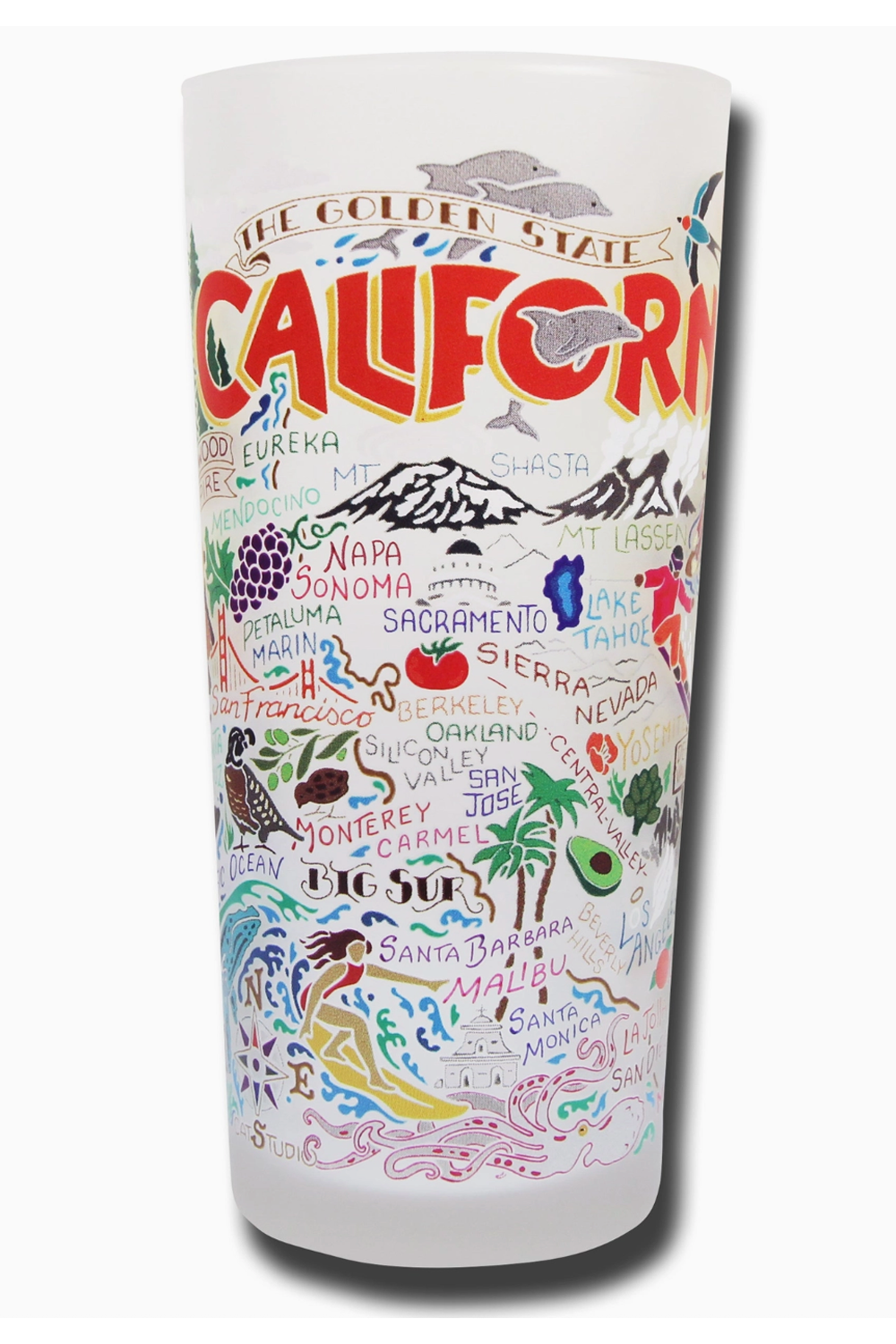 CS Frosted Glass Tumbler Cup - California