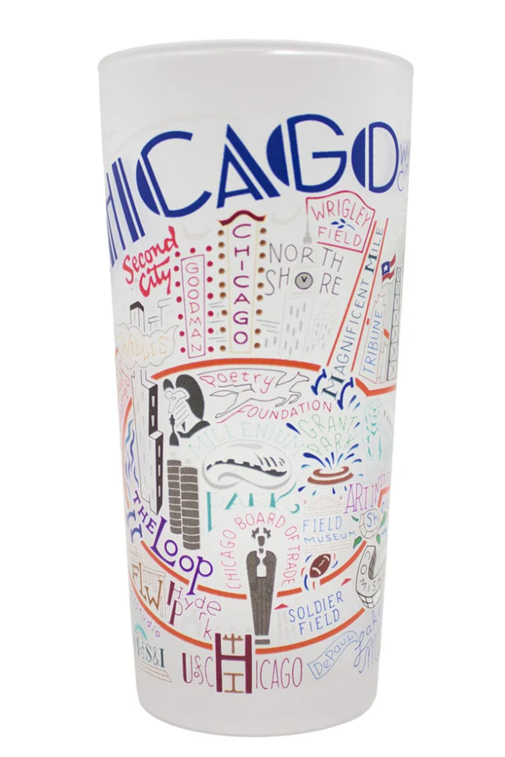 CS Frosted Glass Tumbler Cup - Chicago
