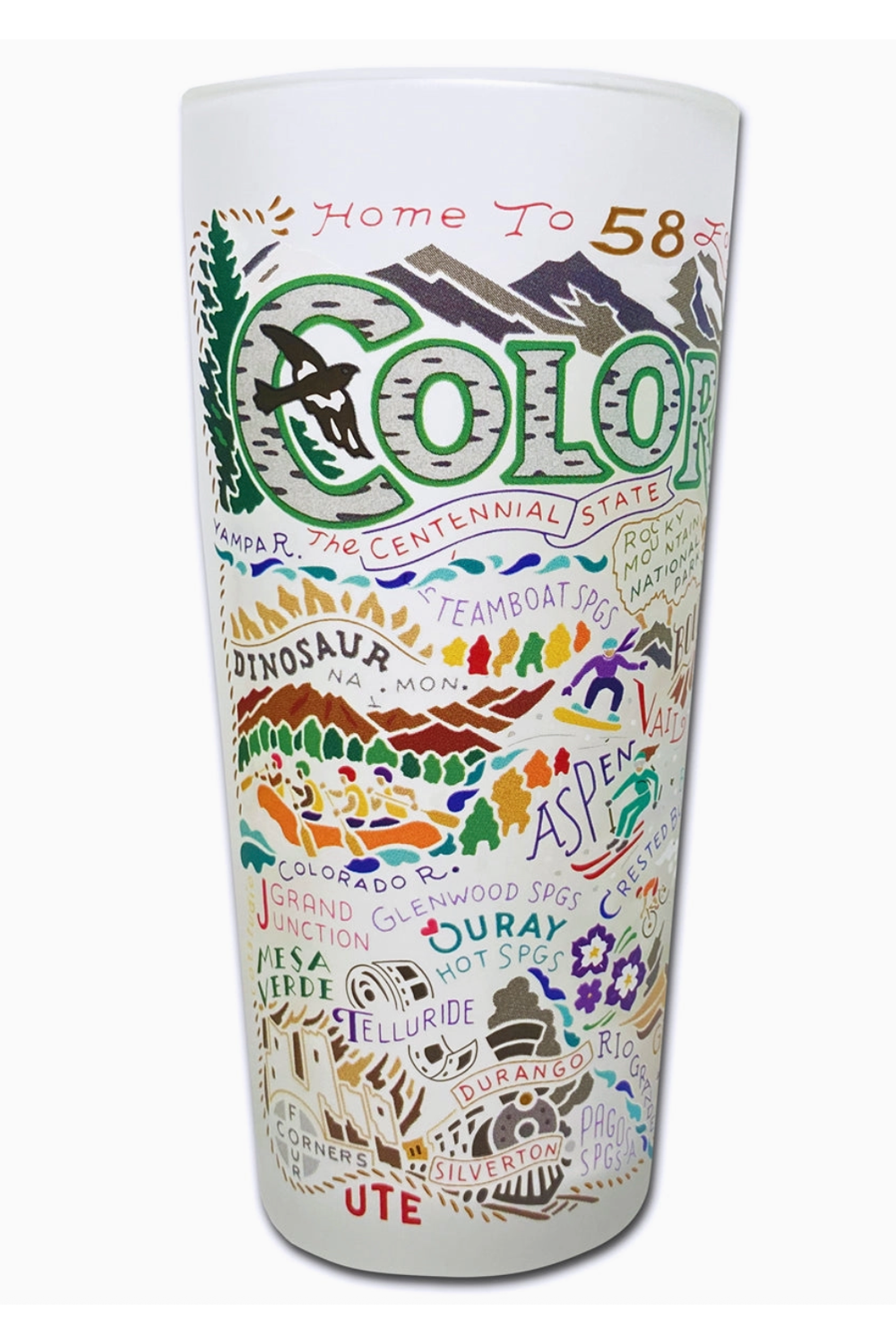 CS Frosted Glass Tumbler Cup - Colorado