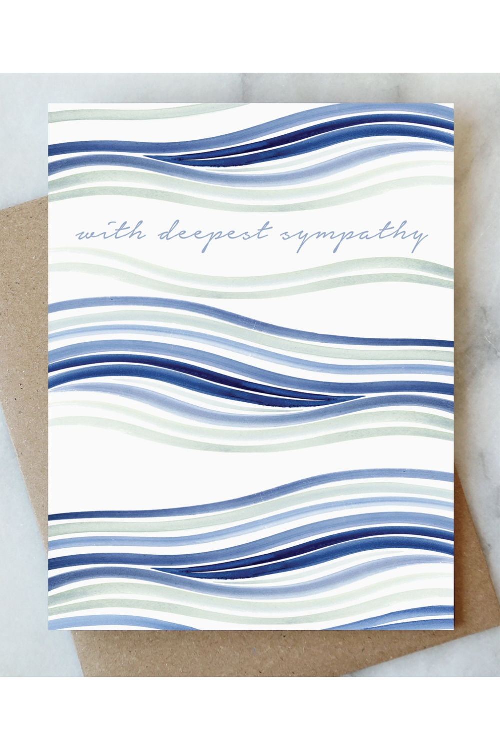 AJD Sympathy Card - Waves