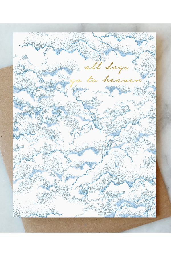 AJD Pet Sympathy Card - All Dogs Go To Heaven