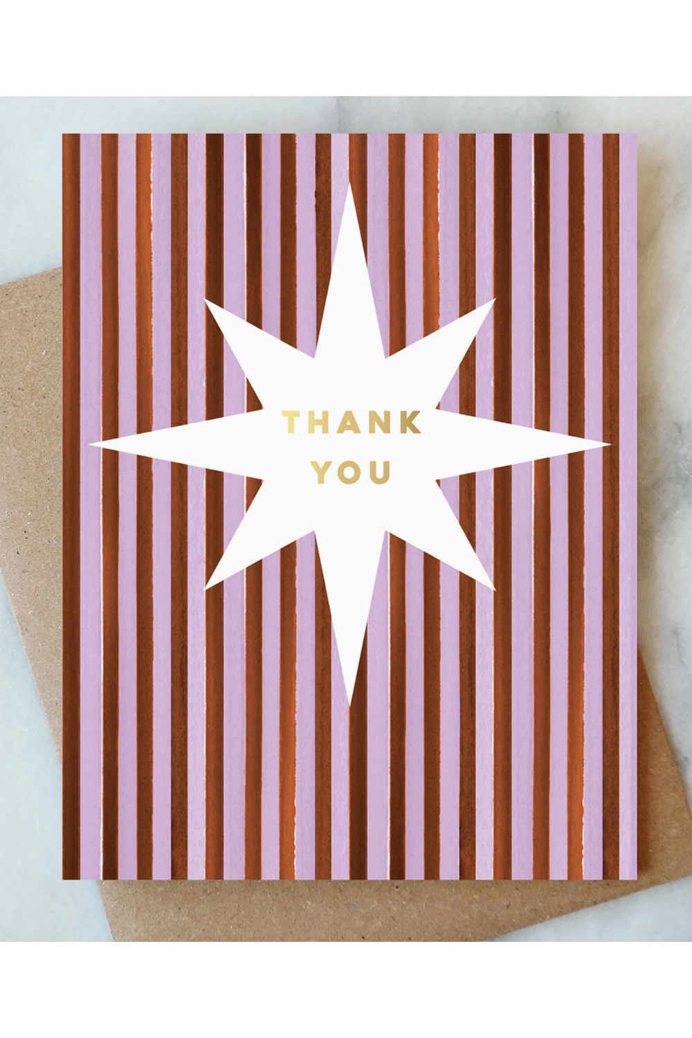 AJD Thank You Card - Lavender Stripe