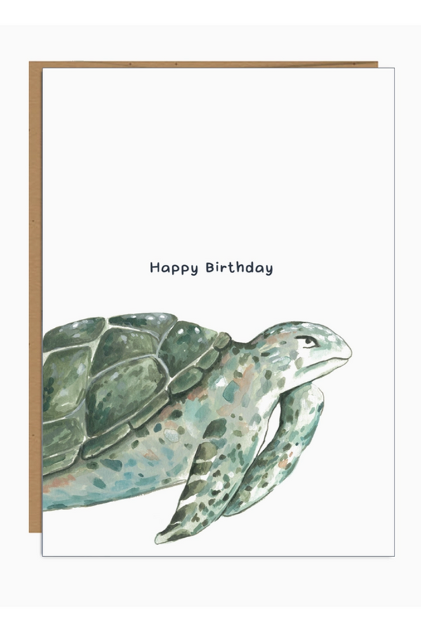 JFS Birthday Card - Green Turtle