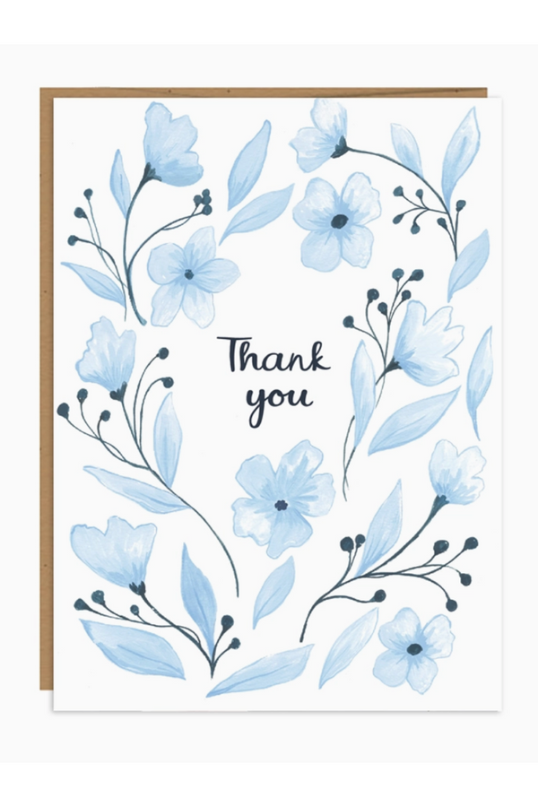 JFS Thank You Card - Blue Floral